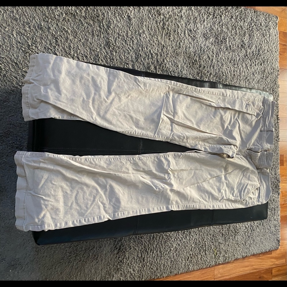 American eagle outfitters beige bell bottom pants